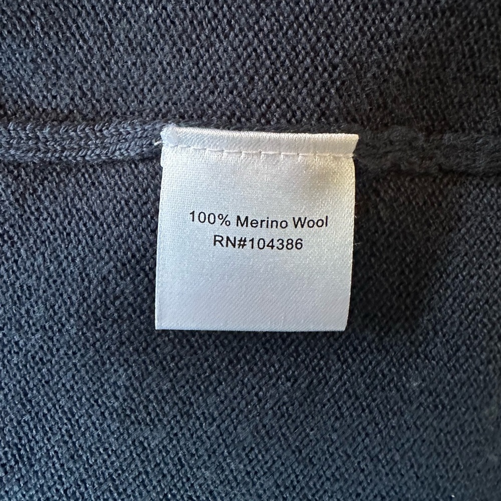 Garnet Hill Navy Open-Front Knit Cardigan - Picture 4 of 5